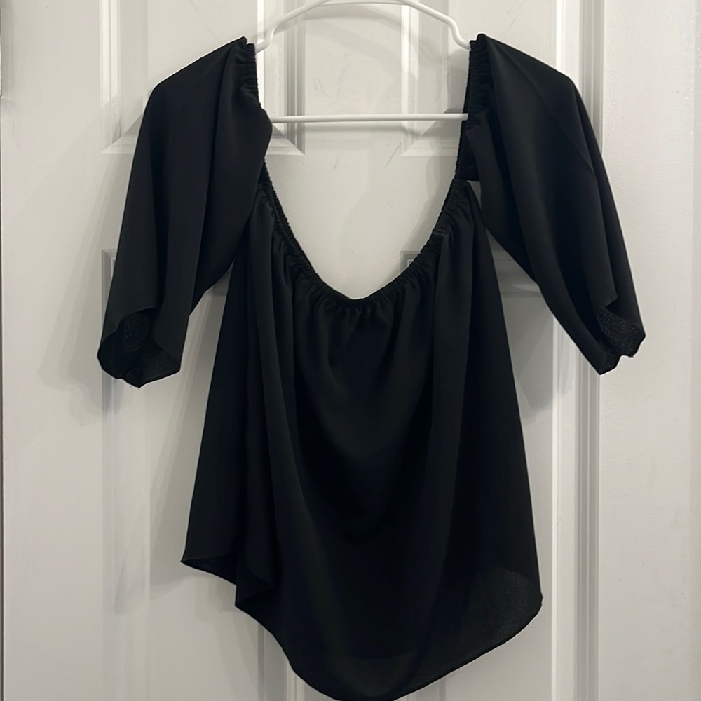 Black off the shoulder blouse